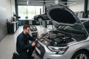 Auto air conditioning service for a modern vehicle
