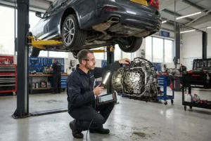 Auto transmission service and gearbox maintenance inspection