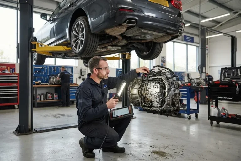 Auto transmission service and gearbox maintenance inspection