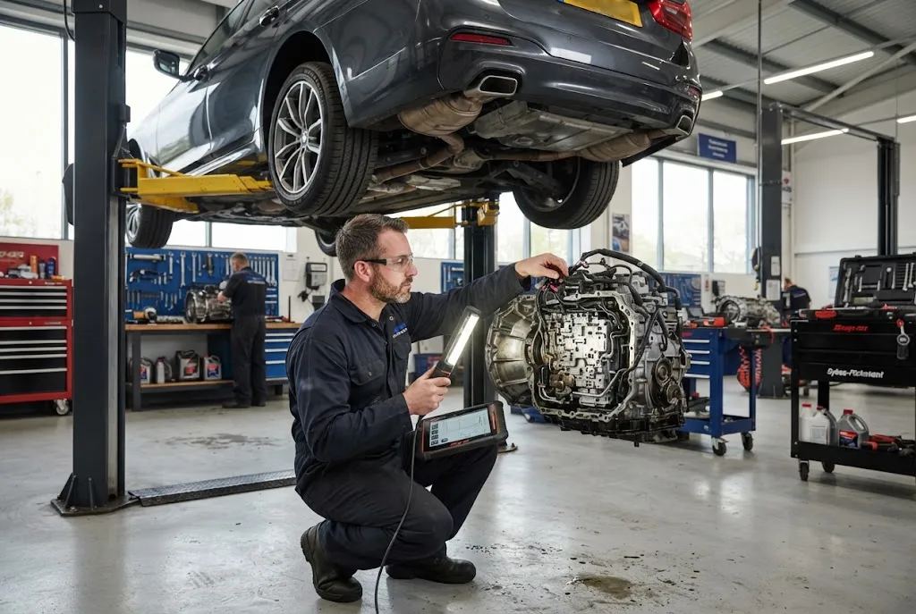 Auto transmission service and gearbox maintenance inspection