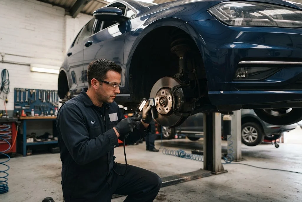 Professional brake services and brake inspection at a UK garage